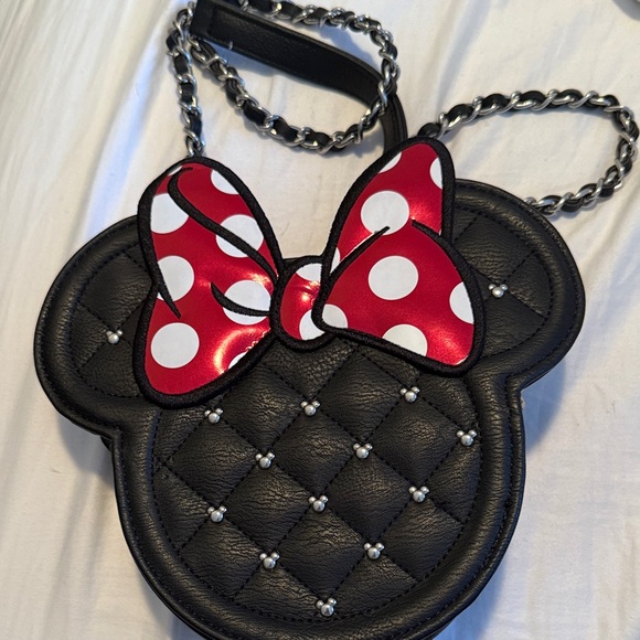 Loungefly Handbags - Authentic from Disney  Black Minnie Mouse Crossbody Bag